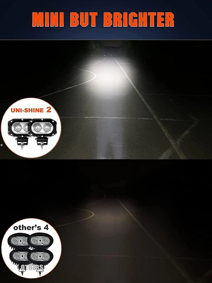 Par de cápsulas de trabajo LED de 4" para techo superior delantero Jeep Cherokee XJ todoterreno Foto 2 de 4