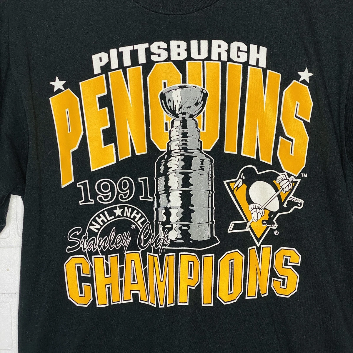 Vintage Pittsburgh Penguins 91-92 Stanley Cup T-shirt NHL Hockey