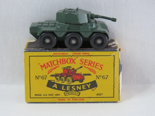 Vintage 1959 Lesney Matchbox #67 Saladin Armored Car Light Tank w/Original Box
