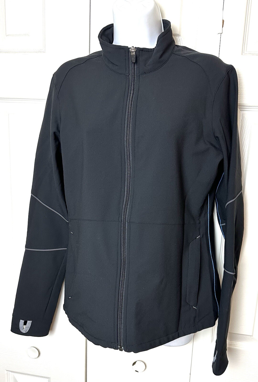 AETHER Soft Shell Jacket Coat Black Zip Pockets T… - image 2