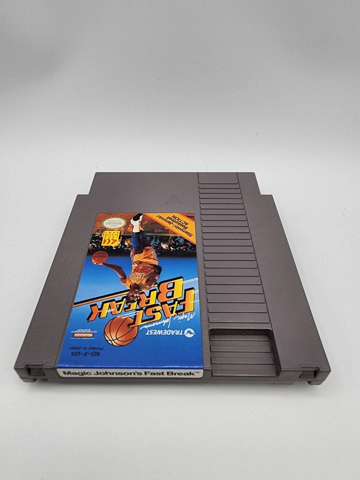 Magic Johnson's Fast Break W/ Manual (Nintendo NES, 1989) CLEANED - TESTED - Image 3 of 4