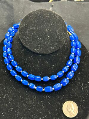 Necklace 18'' Royal Blue Thermo Set Vintage M-5340!
