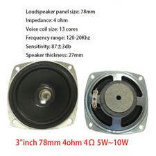 2pcs 3"inch 78mm 4ohm 4 5W 10W full-range speaker loudspeaker HiFi Audio parts