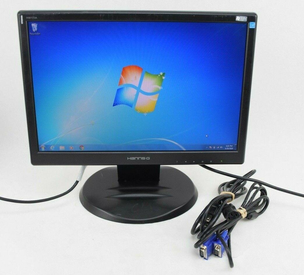 HannsG HW173A 17" LCD Flat Panel Monitor Display VGA w/ Cords HSG1044 Grade A
