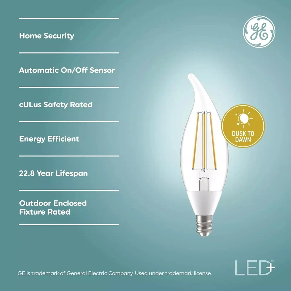 GE LED+ Dusk to Dawn LED Light Bulbs, Automatic On/Off Outdoor Security Lights - Image 2 of 4
