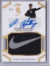 2016 JACOB HEATHERLY Leaf Perfect Showcase Game NIKE LOGO Patch AUTO RC 1/1