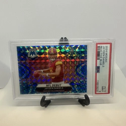2024 PANINI MOSAIC REACTIVE BLUE #272 JAYDEN DANIELS ROOKIE RC PSA 9