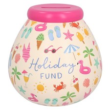 Pot of Dreams Holiday Pattern Ceramic Money Pot – Break to Open Savings Jar Gift