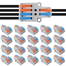 20PCS Quick Terminal Wire Connectors 600V 32A Conductor Compact Connector Ele...