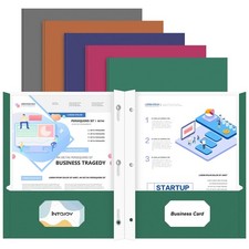 Folders with Pockets, 100 Pack Two Pocket Folders Business Card Holder Folder...