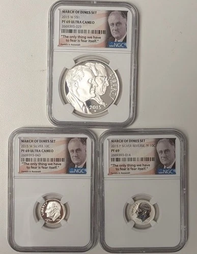 2015 March Of Dimes Special Silver Set NGC PF69