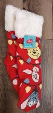 Disney Christmas Long Cozy Warmness Skid Resistent Booties Fits Shoe Size 4-10