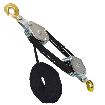 #ad Block and Tackle System 4000LB Breaking Strength 65 Feet 3 8quot; 4 Pulley black $35.94