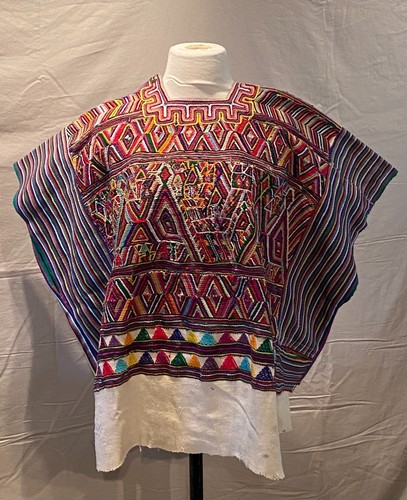 Vintage Guatemalan huipil, Nebaj region, ceremonial with extensive embroidery