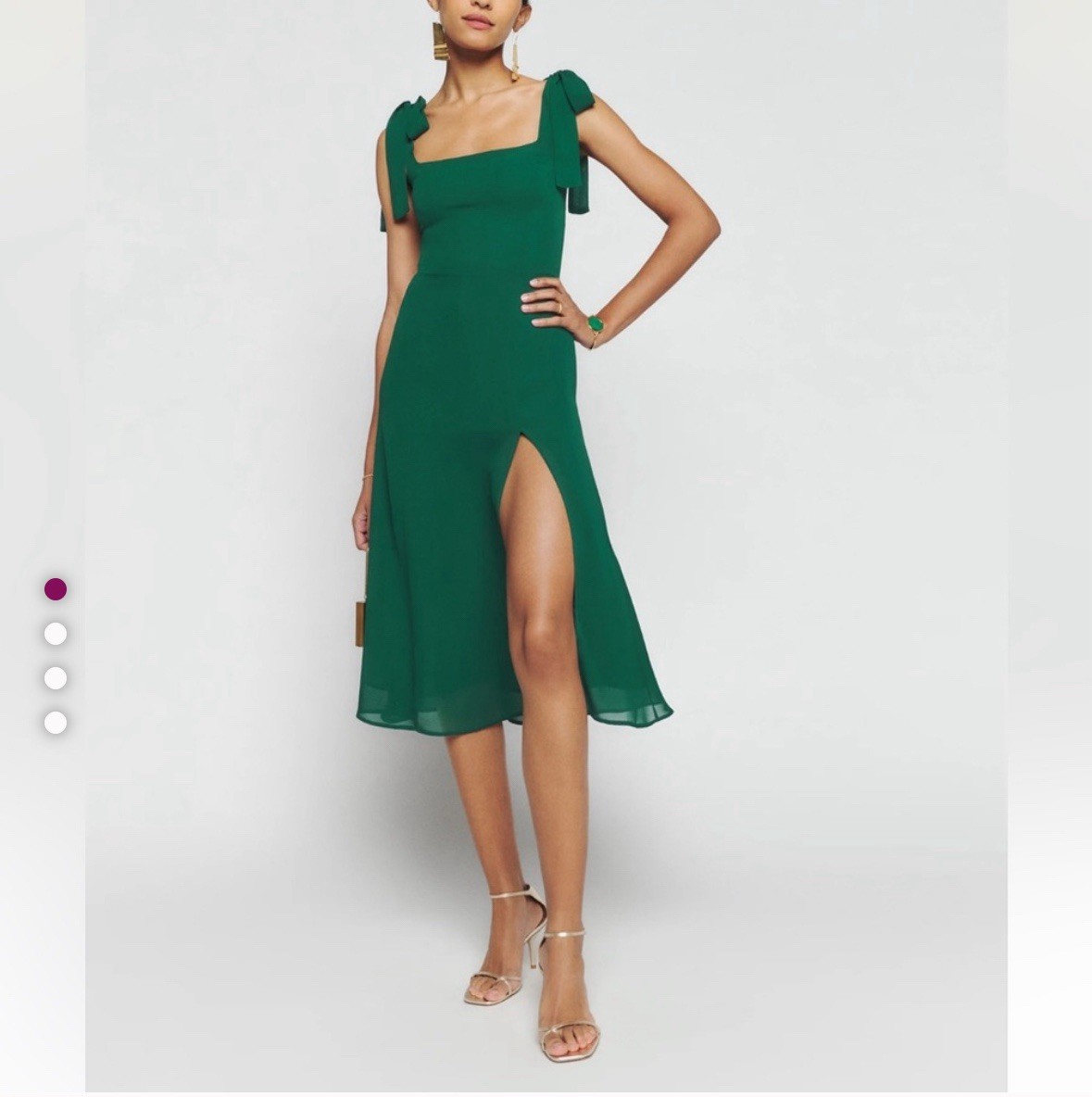slim fit dress slacks Twilight Tango One-Shoulder Maxi Dress Forest Green main image 0