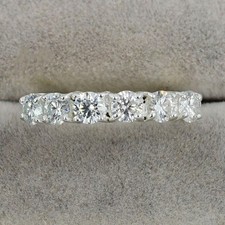 1.80 Ct Certified White Diamond Round Band Ring Silver 925 Free Tariffs.