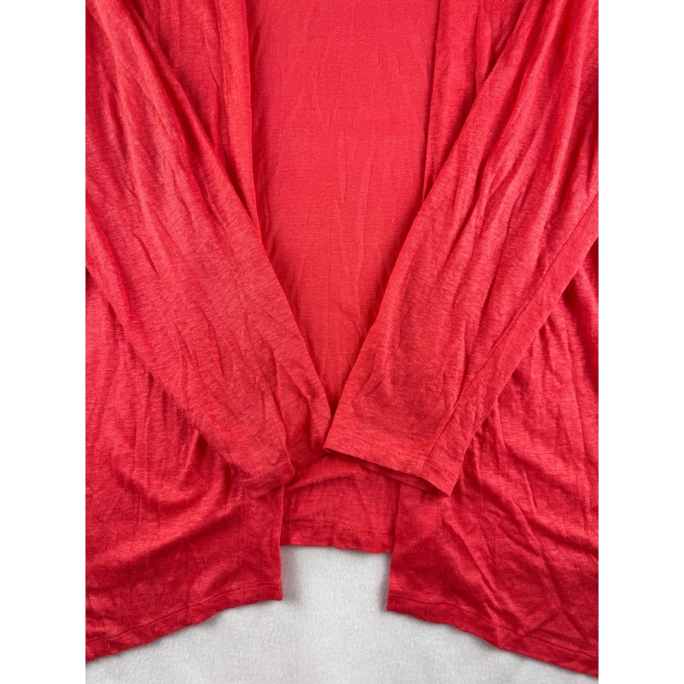 Cardigã suéter feminino J. Jill Love linho vermelho frente aberta 2X blusa de malha - Imagem 2 de 4