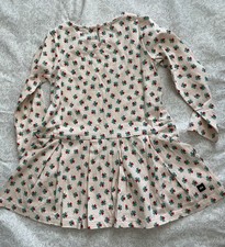 Tea Collection Pink Floral Long-Sleeve Pleated Cotton Dress Toddler Girl 2T NEW