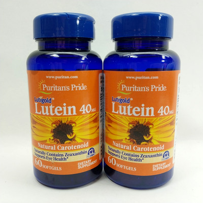 Lutein 40 mg with Zeaxanthin  60 Softgels  (2 Pack)  Supports Eye Health