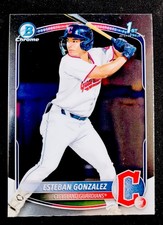 Esteban Gonzalez 1st Chrome Prospect Rookie 2025 Bowman Card #BCP-70 Guardians !. rookie card picture