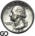 1940-D Washington Quarter, Better Denver Date, Uncirculated