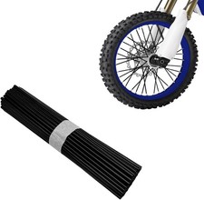 72PCS Dirt Bike Spoke Skins Covers, Universal Wheel Rims Wraps Pipe Black