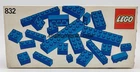 LEGO LEGOLAND 832 BLUE BRICKS PARTS PACK VINTAGE 1980 NEW IN SEALED BOX