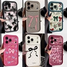 For iPhone 17e 17 Pro Max 16 15 14 13 11 Silicone Case Cute Bow Pattern Cover