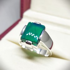 Yemeni Aqeeq Ring For Men, 925 Sterling Silver Natural Agate Ring, Shia Ring