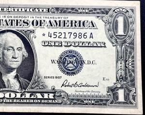 ((STAR NOTE)) $1 1957 ((CHOIE AU)) Silver Certificate PAPER CURRENCY AUCTIONS