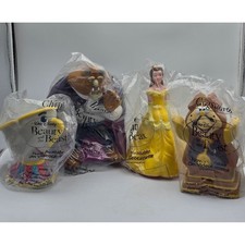 Vintage Disney Beauty The Beast Figure Hand Puppets Complete Set Pizza Hut 1992