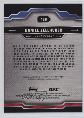 2025 Topps Chrome UFC Red & Blue Refractor Daniel Zellhuber #189 8zr - Picture 2 of 3