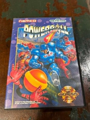 Sega Genesis Powerball Complete CIB Cartridge Manual & Box Tested Authentic