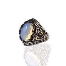 925 Sterling Silver Moonstone Ring, Men Moonstone Ring, Gemstone Men Ring,