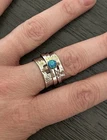 VINTAGE RARE Handcrafted Silpada Sterling Silver Spinner Ring with Blue Opal