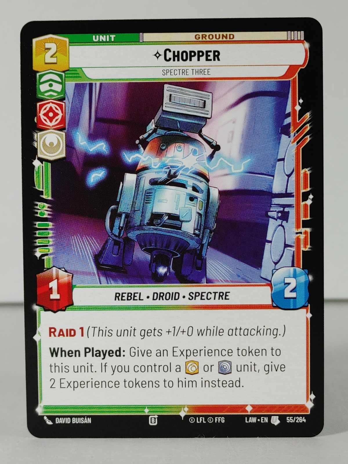 Chopper - Spectre Three #55 Star Wars Unlimited: Lawless Time trading card — raw and PSA graded price guide