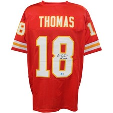 Emmitt Thomas Autographed/Signed Pro Style XL Red Jersey Beckett 54293