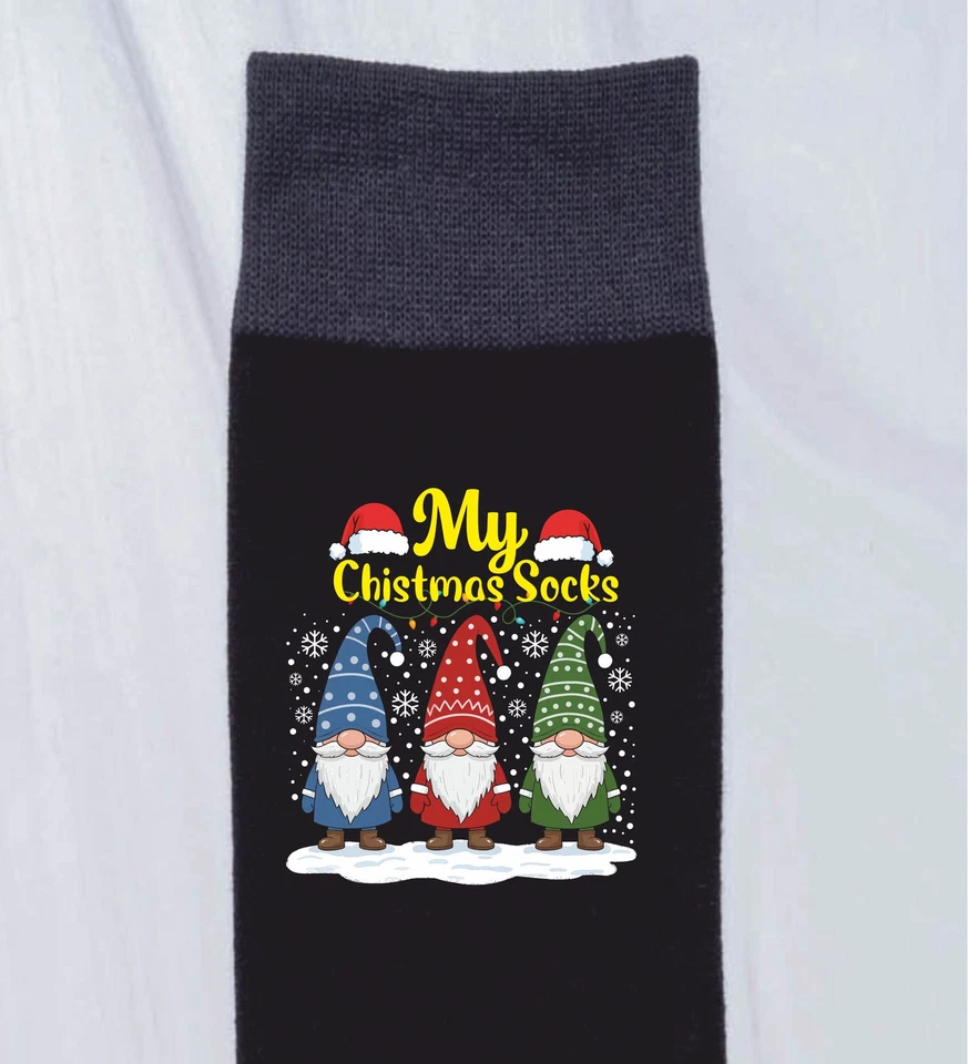 My Christmas Socks Gonk Funny Xmas Men's Black Christmas Gift  - Image 2 of 4
