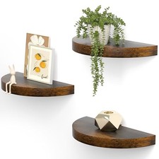 Floating Shelves for Wall Set of 3, 15.4" Rustic Wood Wall Mounted Shelves