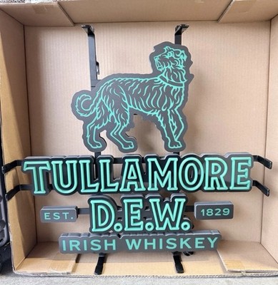 TULLAMORE DEW IRISH WHISKEY LED SIGN MAN CAVE GARAGE LIGHT TULLAMORE D.E.W. NEW!