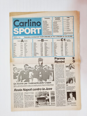 Carlino Sport 9 December 1985 Juventus Wins Intercontinental Cup - Parma