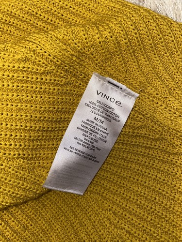 $195 Nuevo con etiquetas Suéter Vince Direccional Acanalado Sin Mangas Amarillo Tanque talla M V577578171 - Imagen 11 de 12