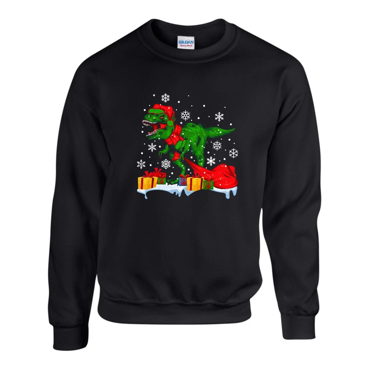 Dinosaur Christmas Jumper Funny Novelty Santa Ugly Xmas Sweatshirt Unisex Top