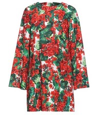 DOLCE & GABBANA Portofino Geranium Floral Cotton Flared Shift Tunic Dress IT 38