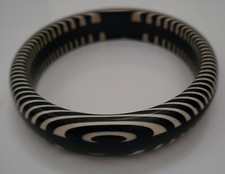 BIJOU BRACELET Pop art Vintage Design  RÉSINE Noir Et Blanc 1960 1970