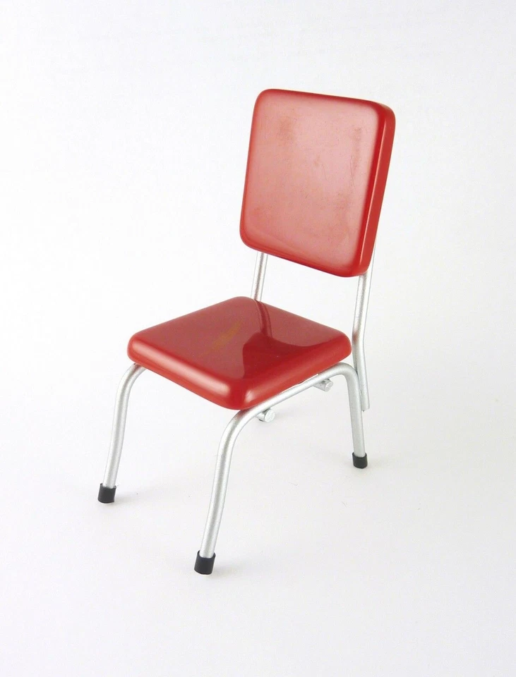 Dollhouse Miniature Retro Red & Silver Dining Chair, T5913 - Image 2 of 2