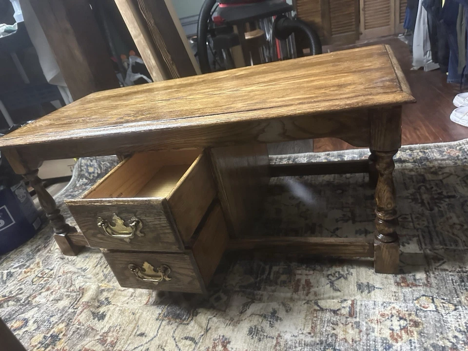 Mesa de centro MCM Pennsylvania House vintage roble 1981 bellamente restaurada Foto 4 de 4