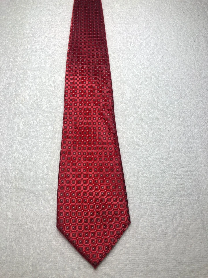 CORBATA LAURANT BENNET HOMBRE ROJA CON BURDEOS Y GRIS 3,5 X 59 Foto 2 de 4