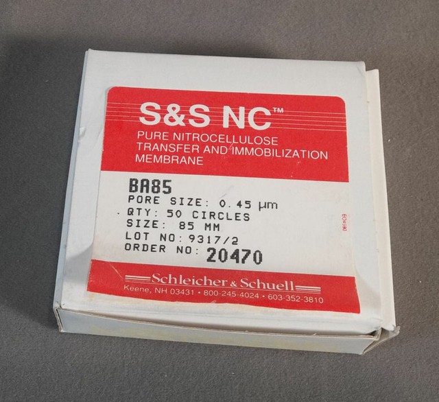 S&S Nitrocellulose Membrane Filters 50 Circles 85mm Grade BA85 Pore