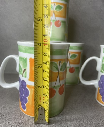 Vintage Rayware Mugs Fruit Design Set Of 5 Tea Or Coffee Cups Collectible - Picture 19 of 20